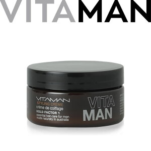 VITAMAN ヴァイタマン スタイリングクリーム 100g メンズ ヘアワックス オーガニック 髪の毛を自由に整えて、バニラ・チョコレートの香りがおしゃれ感をプラス