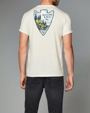 【送料無料】【新品】アバクロ【Mensメンズ】バックプリント付きプリントTシャツ(半袖)/Cream【Camp Logo Graphic Tee】【Graphic Tees】【Abercrombie&Fitch】【本物保証】