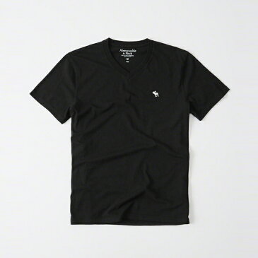 ◆【送料無料】【新品】アバクロ【Mensメンズ】VネックTシャツ(半袖)/Black【Icon V-Neck Tee】【Abercrombie&Fitch】【本物保証】
