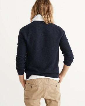 ◆【送料無料】【新品】アバクロ【Mensメンズ】リネンブレンド カーディガン/Navy【Linen Blend Cardigan】【Abercrombie&Fitch】【本物保証】