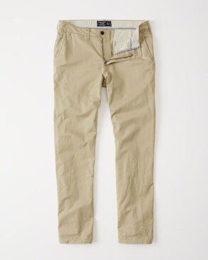 ◆【送料無料】【新品】アバクロ【Mensメンズ】ストレッチ スリムストレートチノパンツ（コットンパンツ）/Khaki【Slim Straight Stretch Chino Pants】【Abercrombie＆Fitch】【本物保証】