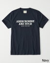 ◆【新品】アバクロ【Mensメンズ】アップリケTシャツ(半袖)/Navy【Logo Tee】【Graphic Tees】【Abercrombie&Fitch】【本物保証】