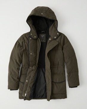 Abercrombie&Fitch (アバクロンビー&フィッチ) 正規品 フェイクファー フード付きダウンジャケット (Faux Fur Hooded Puffer) レディース (Olive) 新品