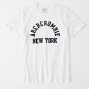 Abercrombie&Fitch 正規品 (アバクロンビー&フィッチ) アップリケ Tシャツ (Short-Sleeve Logo Tee) メンズ (White) 新品