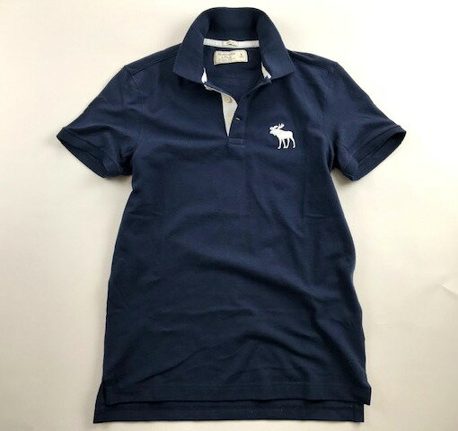 Abercrombie＆Fitch (アバクロンビー＆フィッチ) 正規品 鹿の子半袖ポロシャツ (Icon Polo) メンズ (Navy Blue) 新品 日本未発売