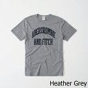 ◆【新品】アバクロ【Mensメンズ】アップリケTシャツ(半袖)/Heather Grey【Applique Logo Graphic Tee】【Graphic Tees】【Abercrombie＆Fitch】【本物保証】