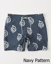 Abercrombie＆Fitch (アバクロンビー＆フィッチ) ライナー付き ストレッチ ボードショーツ (水着) (Classic Boardshorts) メンズ (Navy Pattern) 新品 (Mid-Length)