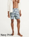 Abercrombie＆Fitch (アバクロンビー＆フィッチ) ライナー付き ストレッチ ボードショーツ (水着) (Classic Boardshorts) メンズ (Navy Print) 新品 (Mid-Length) 2