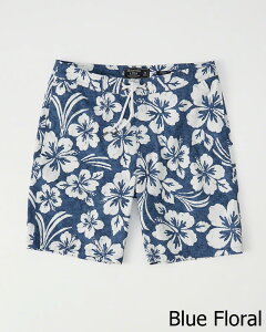 Abercrombie＆Fitch (アバクロンビー＆フィッチ) ライナー 裏地付き ストレッチ ボードショーツ (水着) (Classic Boardshorts) メンズ (Blue Print) 新品