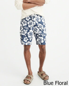Abercrombie&Fitch (アバクロンビー&フィッチ) ライナー 裏地付き ストレッチ ボードショーツ (水着) (Classic Boardshorts) メンズ (Blue Print) 新品
