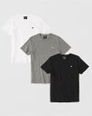 Abercrombie＆Fitch 正規品 (アバクロンビー＆フィッチ) 3枚セット ムース刺繍 クルーネック Tシャツ (3-Pack Icon Crew-Neck Tee) メンズ 新品