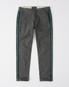 Abercrombie＆Fitch (アバクロンビー＆フィッチ) サイドラインスリム ストレッチチノパンツ (Skinny Side Stripe Chino Pants) メンズ (Grey) 新品