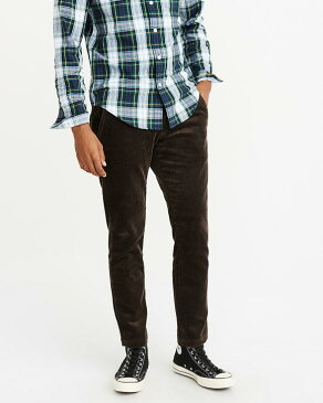 Abercrombie&Fitch (アバクロンビー&フィッチ) スキニー コーデュロイ チノパンツ (Skinny Corduroy Pants) メンズ (Brown) 新品