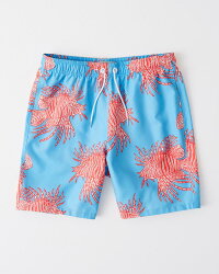Abercrombie&Fitch(アバクロンビー&フィッチ)ライナー付きボードショーツ(水着)(ClassicSwimShorts)メンズ(LightBlueLionFish)新品(Mid-Length)