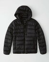 アバクロンビー＆フィッチ [エントリーでP最大13倍] Abercrombie＆Fitch (アバクロンビー＆フィッチ) 取り外し可能フード パッカブルパファージャケット (Lightweight Packable Puffer) メンズ（長袖）(Black) 新品