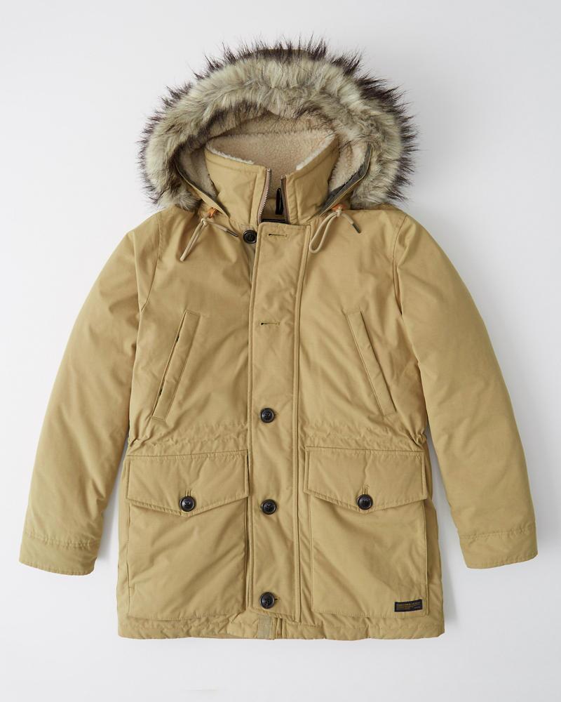 【6月中はエントリーで必ずP10倍!!】 Abercrombie＆Fitch アバクロンビー＆フィッチ ウルトラ ダウンパーカー Ultra Parka メンズ Light Khaki 新品