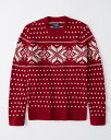 アバクロンビー＆フィッチ Abercrombie＆Fitch (アバクロンビー＆フィッチ) ノルディック柄 クルーネックセーター (Nordic Pattern Sweater) メンズ (Red Pattern) 新品