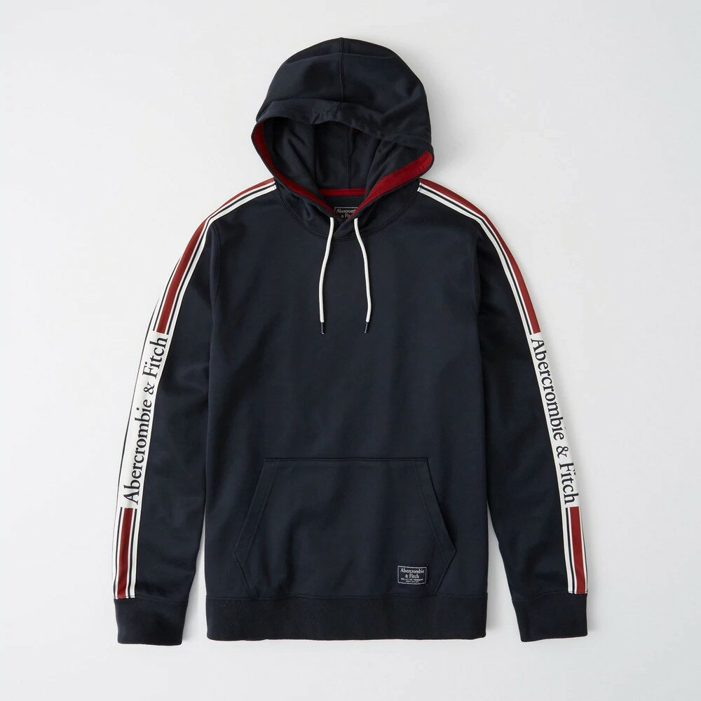 Abercrombie＆Fitch (アバクロンビー＆フィッチ) トリコット ロゴテープ フーディー　(Tricot Logo Tape Hoodie) メンズ (Navy) 新品