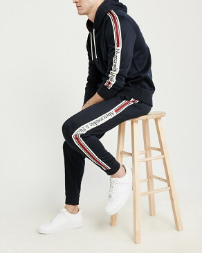 Abercrombie&Fitch (アバクロンビー&フィッチ) トリコット ロゴテープ フーディー (Tricot Logo Tape Hoodie) メンズ (Navy) 新品