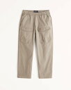 アバクロンビー＆フィッチ Abercrombie＆Fitch (アバクロンビー＆フィッチ) リラックスクロップ ユーティリティーツイルパンツ イージーパンツ(Relaxed Crop Utility Twill Pants) メンズ (Khaki) 新品