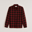 アバクロンビー＆フィッチ Abercrombie＆Fitch (アバクロンビー＆フィッチ) ライトウェイト フランネルチェックシャツ （ネルシャツ）(Lightweight Flannel Shirt) メンズ (Red Plaid) 新品