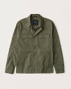 アバクロンビー＆フィッチ Abercrombie＆Fitch (アバクロンビー＆フィッチ) 正規品 ミリタリーストレッチ ユーティリティー シャツジャケット(Military utility Shirt Jacket) メンズ (Olive Green) 新品