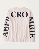 AbercrombieFitch (Хӡեå)  Хåץ ĹµT (T) (Long-Sleeve Exploded Back Logo Tee)  (Light Pink)  (softA&F)