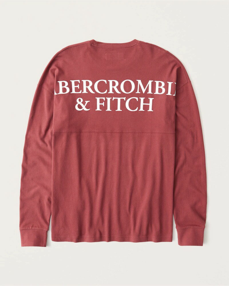 アバクロンビー&フィッチ Tシャツ メンズ 【5/16迄！買うだけでP5倍+エントリーP10倍】 Abercrombie＆Fitch (アバクロンビー＆フィッチ) 正規品 バックプリント 長袖Tシャツ (ロンT) (Long-Sleeve Exploded Back Logo Tee) メンズ (Red) 新品 (softA&F)