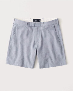 [ȥ꡼P13] AbercrombieFitch (Хӡեå) ֥ͥ 硼ȥѥ (Linen-Blend Shorts)  (Light Blue)  (7inseam)