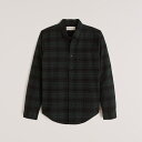 Abercrombie＆Fitch (アバクロンビー＆フィッチ) フランネルチェックシャツ （ネルシャツ）(Flannel Button-Up Shirt) メンズ (Green Plaid) 新品 (softA&F)