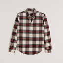 Abercrombie＆Fitch (アバクロンビー＆フィッチ) フランネルチェックシャツ （ネルシャツ）(Flannel Button-Up Shirt) メンズ (White Plaid) 新品 (softA&F)