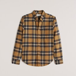 アバクロンビー&フィッチ 服 メンズ Abercrombie＆Fitch (アバクロンビー＆フィッチ) フランネルチェックシャツ （ネルシャツ）(Flannel Button-Up Shirt) メンズ (Yellow Plaid) 新品 (softA&F)