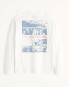 アバクロンビー&フィッチ Tシャツ メンズ [エントリーでP最大13倍] Abercrombie＆Fitch (アバクロンビー＆フィッチ) 正規品 リラックス イマジナリーロゴバックプリント 長袖Tシャツ (ロンT) (Relaxed Long-Sleeve Imagery Logo Tee) メンズ (White) 新品 (softA&F)