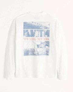 AbercrombieFitch (Хӡեå)  å ޥʥ꡼Хåץ ĹµT (T) (Relaxed Long-Sleeve Imagery Logo Tee)  (White)  (softA&F)