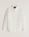Abercrombie＆Fitch (アバクロンビー＆フィッチ)リネンブレンド ボタンアップ シャツ（長袖）(Line-Blend Button Up Shirt) メンズ (White) 新品
