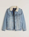 AbercrombieFitch (AoNr[tBb`) {A fj WPbg (Sherpa-Lined Denim Jacket) Y (Light Wash) Vi