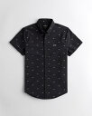 ホリスター HOLLISTER Co. (ホリスター) ストレッチポプリン スリムフィットシャツ(Stretch Poplin Slim Fit Shirt) メンズ (Black) 新品