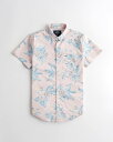 HOLLISTER Co. (ホリスター) ストレッチポプリン スリムフィットシャツ(Stretch Poplin Slim Fit Shirt) メンズ (Light Coral Floral) 新品