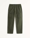 アバクロンビー＆フィッチ Abercrombie＆Fitch (アバクロンビー＆フィッチ) リラックスクロップ ユーティリティーツイルパンツ (Relaxed Crop Utility Twill Pants) メンズ (Olive Green) 新品