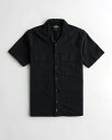 ホリスター 服 メンズ HOLLISTER Co. (ホリスター) リネンブレンド ユーティリティーシャツ(Linen-blend Utility Shirt) メンズ (Black) 新品