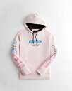 HOLLISTER Co. (zX^[) Q[}[vg vI[o[p[J[ (Glow-In-The-Dark Gamer Print Hoodie) Y (Light Pink) Vi