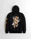 HOLLISTER Co. (zX^[) I[o[TCYhJ SOtBbN vI[o[ p[J[ (Oversized Embroidered Logo Graphic Hoodie) Y (Black) Vi