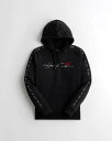 [4/16 全商品ポイント10倍］HOLLISTER Co. (ホリスター) ロゴテープグラフィック プルオーバー パーカー (Logo Graphic Hoodie) メンズ (Black) 新品