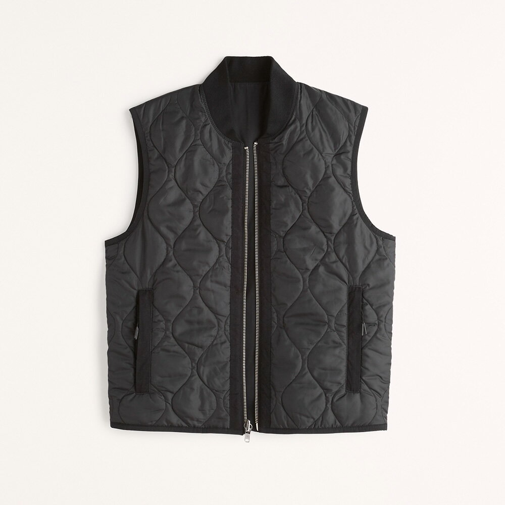 Abercrombie＆Fitch (アバクロンビー＆フィッチ)リバーシブル キルティング ライナーベスト (Riversible Liner Vest) メンズ (Black) 新品