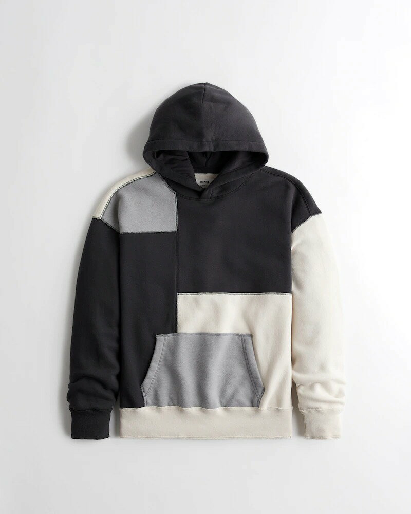 【5/17 13時~エントリーでP20倍】 HOLLISTER Co. (ホリスター) オーバーサイズ パーカー (Oversized Hoodie) メンズ (Dark Grey And Cream) 新品