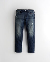 ホリスター ジーンズ メンズ [エントリーでP最大13倍] HOLLISTER Co. (ホリスター) クロップ リラックス ストレッチ テーパードジーンズ （Tapered jeans）メンズ (ripped dark wash) 新品