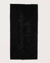 [エントリーでP最大13倍]Abercrombie＆Fitch (アバクロンビー＆フィッチ) ロングビーチタオル (Logo Beach Towel) メンズ (Black) 新品