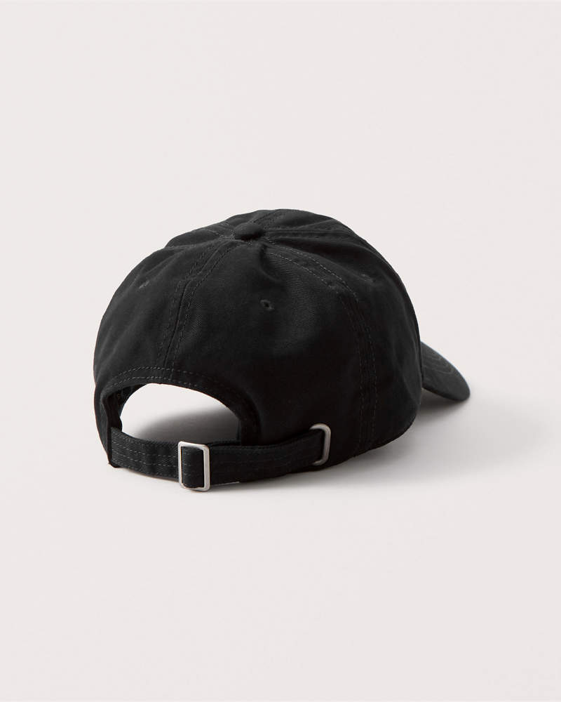 Abercrombie＆Fitch (アバクロンビー＆フィッチ) ロゴ刺繍ベースボールキャップ (Logo Baseball Hat) メンズ (Black) 新品