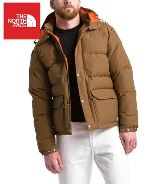 【THE NORTH FACE ザノースフェイス】日本未発売 USAモデル 取り外し可能フード D.S.A認証 600フィルグース シエラダウンジャケット(Down Sierra Jacket)メンズ (Cedar Brown/Papaya Orange) 撥水加工 新品