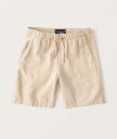 AbercrombieFitch (AoNr[tBb`) luh V[gpc (Linen-Blend Pull-On Shorts) Y (Light Khaki) Vi (7inch)